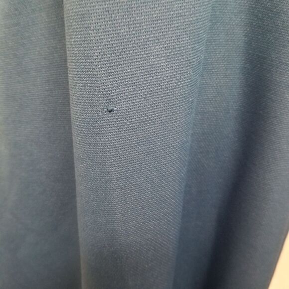 Vintage 70s Polyester Sears Union Made A Line Geometric Flowy Blue Maxi Dress - Picture 7 of 9